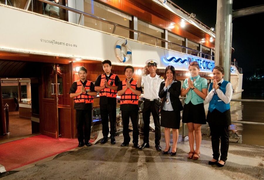Bangkok: 2-Hour Dinner & Shows on White Orchid River Cruise - The upper deck, weather, and photographs