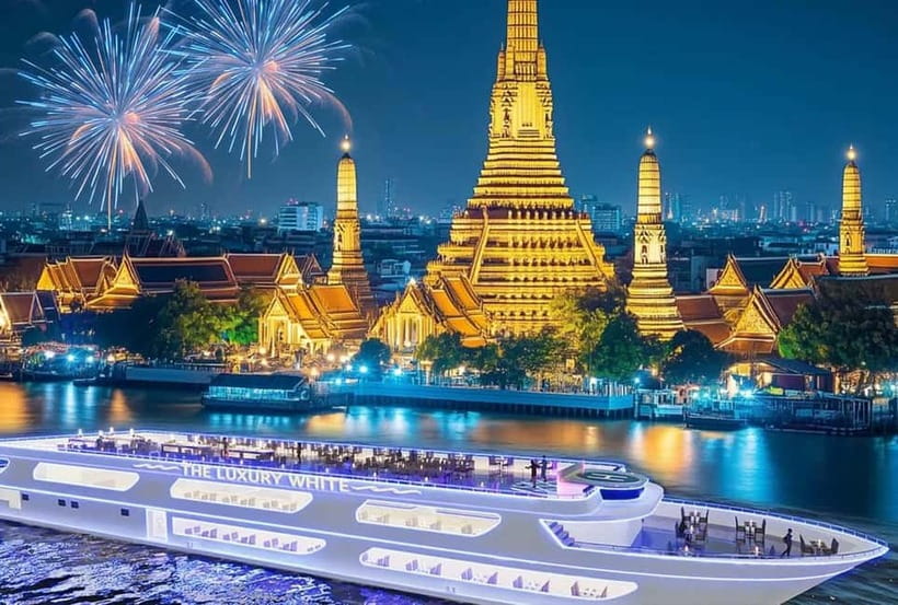 Bangkok: White Orchid Chao Phraya Dinner Cruise free Beer - Buffet dinner and unlimited beer