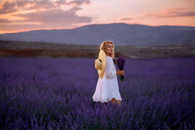 Cappadocia Sunset Lavender Farm Tour w/Wine - Arriving at the Kapadokya lavender field