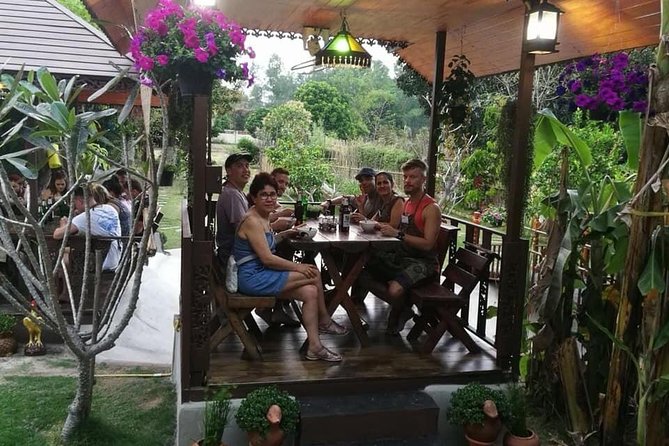 Cooking Evening Class Chiang Mai Visit Organic Garden and Market - Eating your own food in the garden or dining room