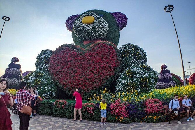 Dubai Miracle Garden Ticket - Heart arches, characters, and 3D floral art