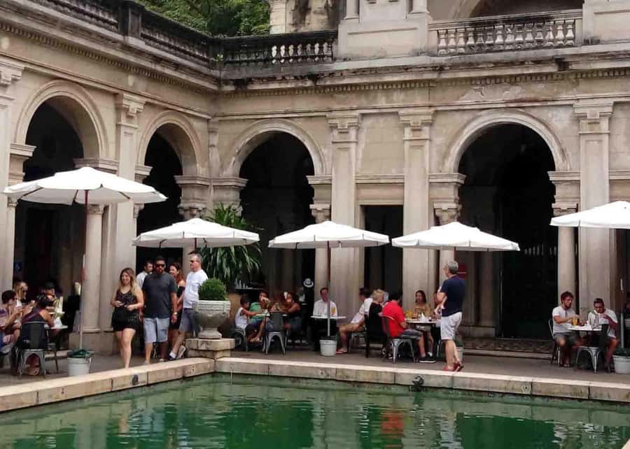 Green Rio: Guided Tour of Botanical Garden and Lage Park - Entering Parque Lage’s historic courtyard