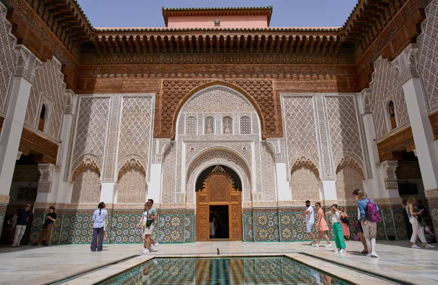 Marrakech: Madrasa Ben Youssef, Secret Garden & Medina Tour - Spice Square and the old water system