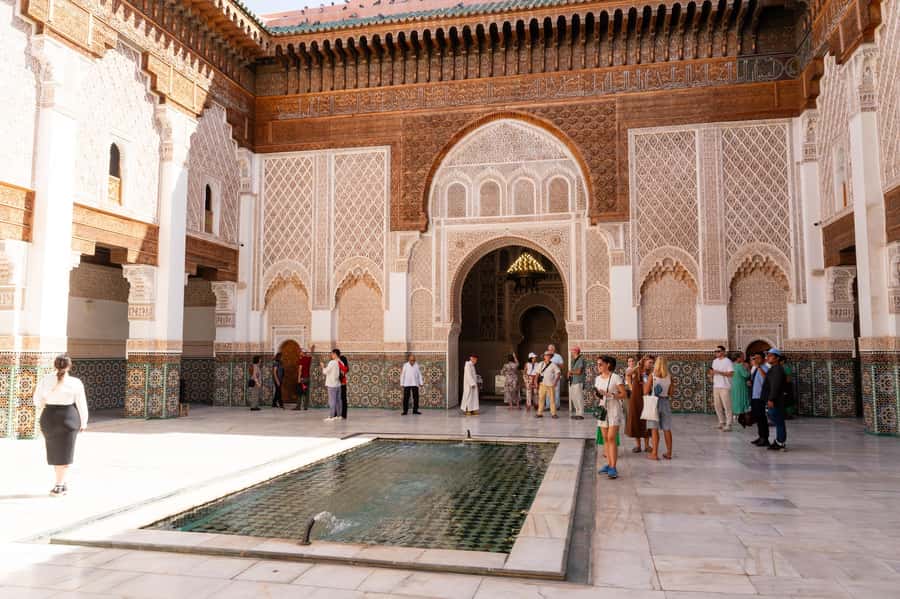 Marrakech: Madrassa Ben Youssef, Secret Garden & Medina Tour - Walking the souks around Souk Semmarine