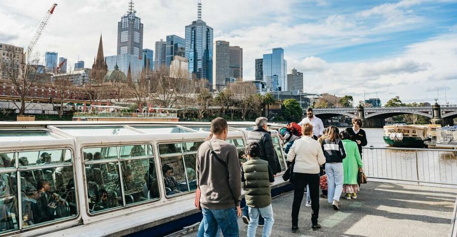 Melbourne: 1-Hour Gardens and Sporting Precinct River Cruise - Princes Bridge and the Arts Center from the water