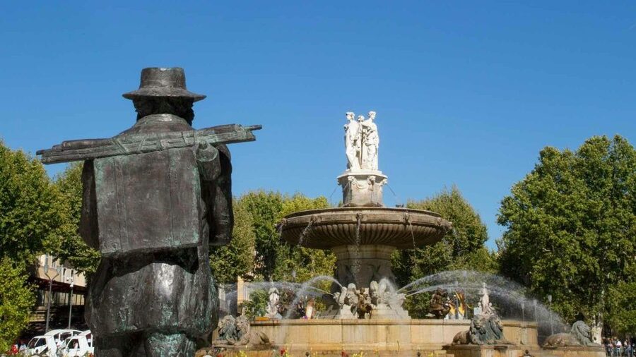 Private Day Trip to Provence and Lavender Fields - Aix-en-Provence: fountains, the Cours Mirabeau, and a fast lunch