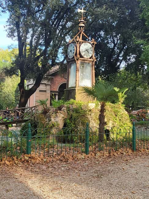 Rome: Golf Cart Tour of the Villa Borghese Gardens - The Water Clock and the final view