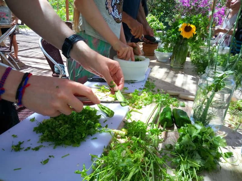 Rural Life Experience: Mojo Workshop and botanical Walk - Tasting different mojo with potatoes or bread