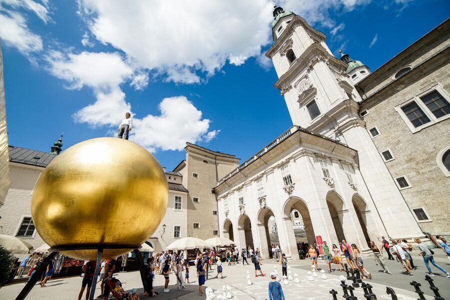 Salzburg: Old Town, Mozart, & Mirabell Gardens Walking Tour - Kapitelplatz and the fortress view