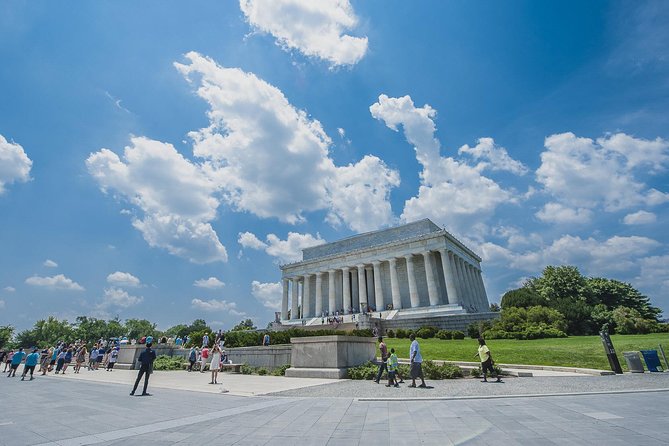 The DC Cherry Blossom Bus Tour with Tidal Basin Guided Walk - World War II Memorial: a central view of the Mall