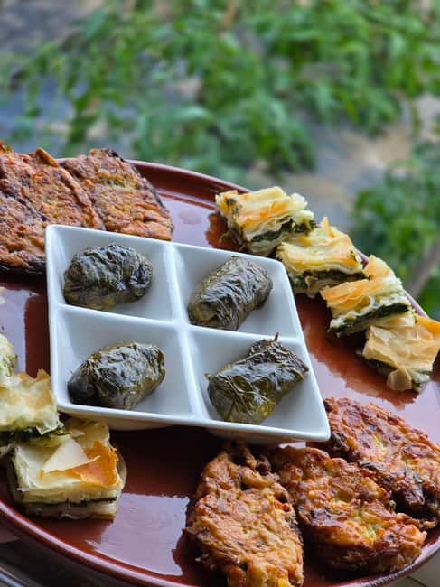 Traditional Food Tour,Dinner in a Local Garden(Eat as local) - Starting with peppers, cheese, dips, bread, and fruit