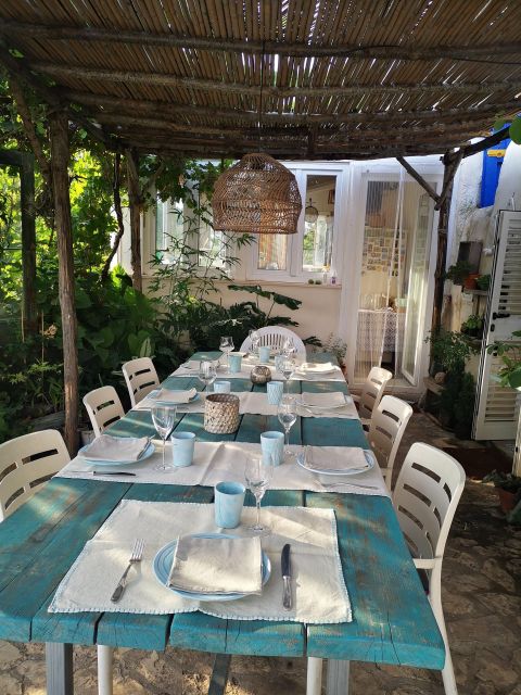 Typical Apulian menù in the garden of an ancient Trullo - Dessert, coffee, and rosolio finish the evening